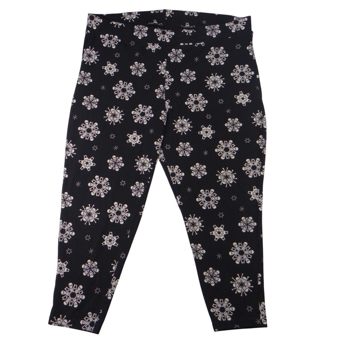 Torrid Black Skull Snowflake Leggings Capris Size 4 Workout Comfy Casual