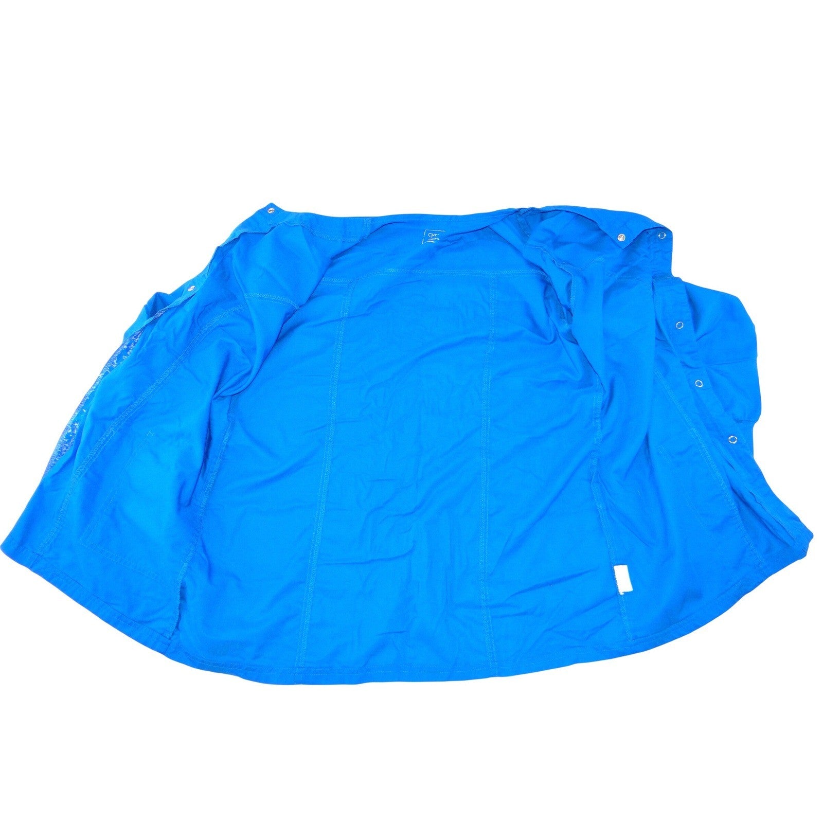 Cherokee Workwear Womens Royal Blue Snap Front Scrub Jacket Size Large
