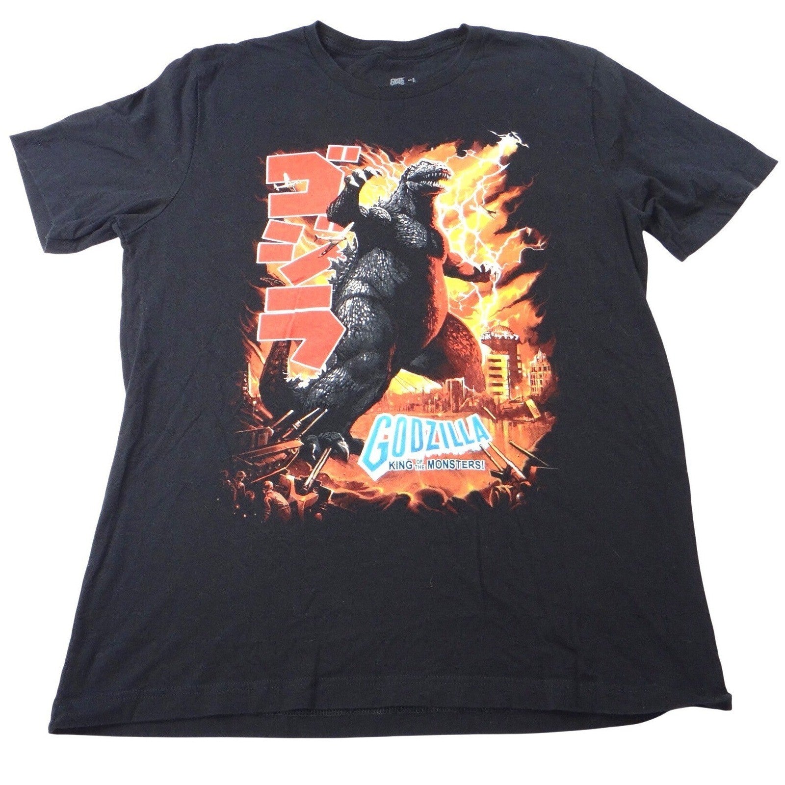 Black Godzilla King of the Monsters Graphic T Shirt Men's Size Large