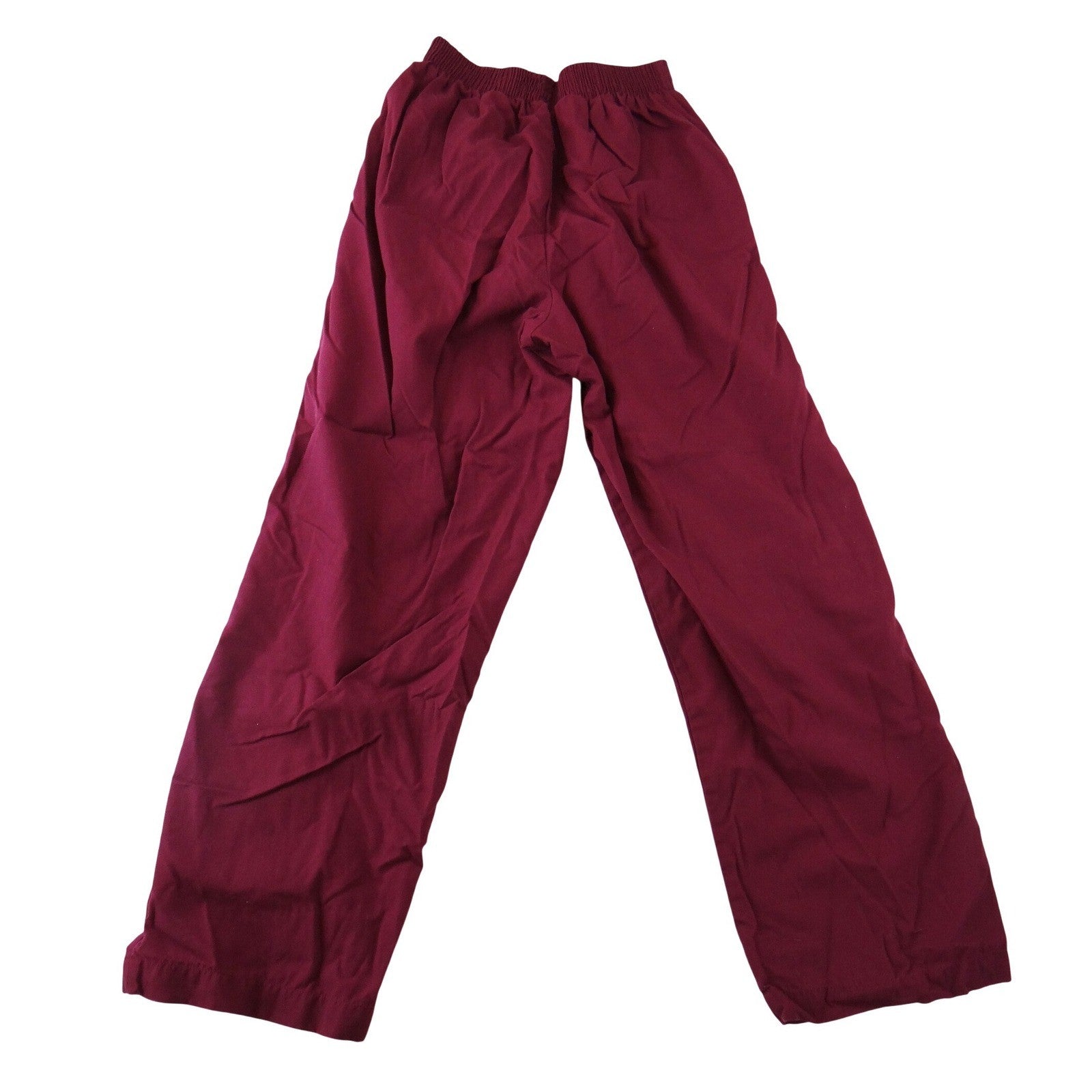 Womens Burgundy Elastic Waist Straight Leg Scrub Pants Wine Red Workwear