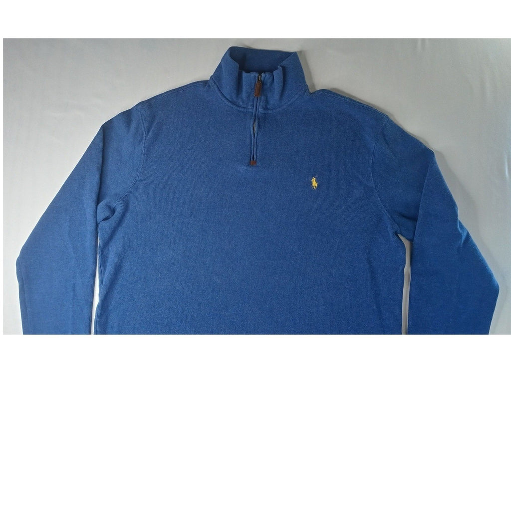 Ralph Lauren Mens Blue Quarter Zip Pullover Sweater Size L