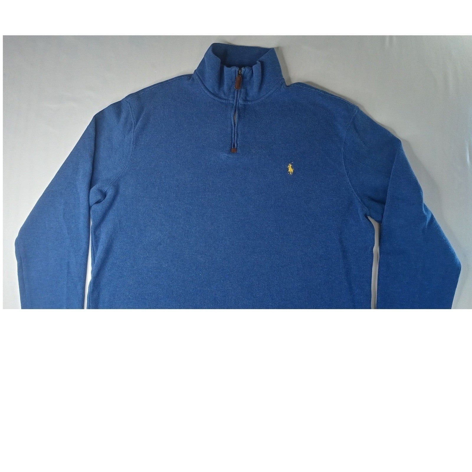 Ralph Lauren Mens Blue Quarter Zip Pullover Sweater Size L