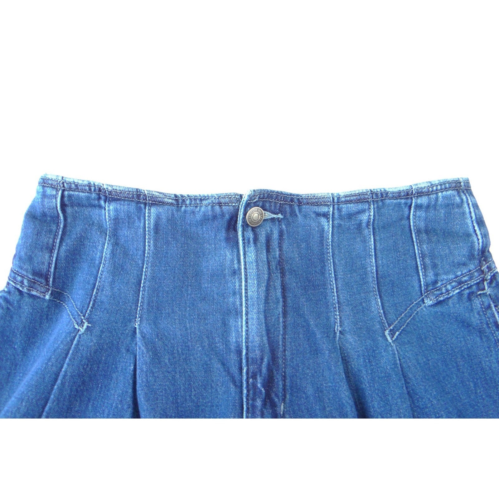 We The Free Free People Wide Leg Palazzo Jeans Blue Pleated High Waist 27