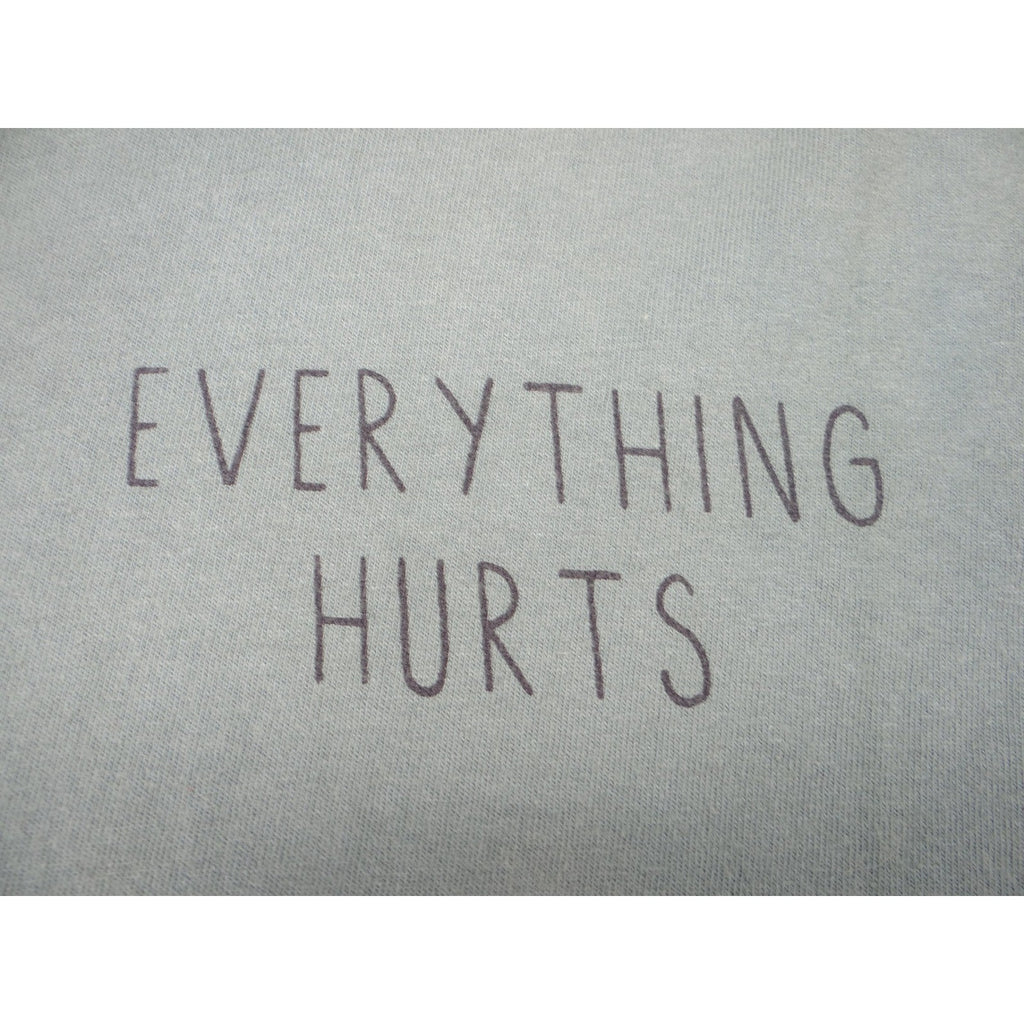 Threadless T Shirt Everything Hurts Grim Reaper Graphic Print Green Size M