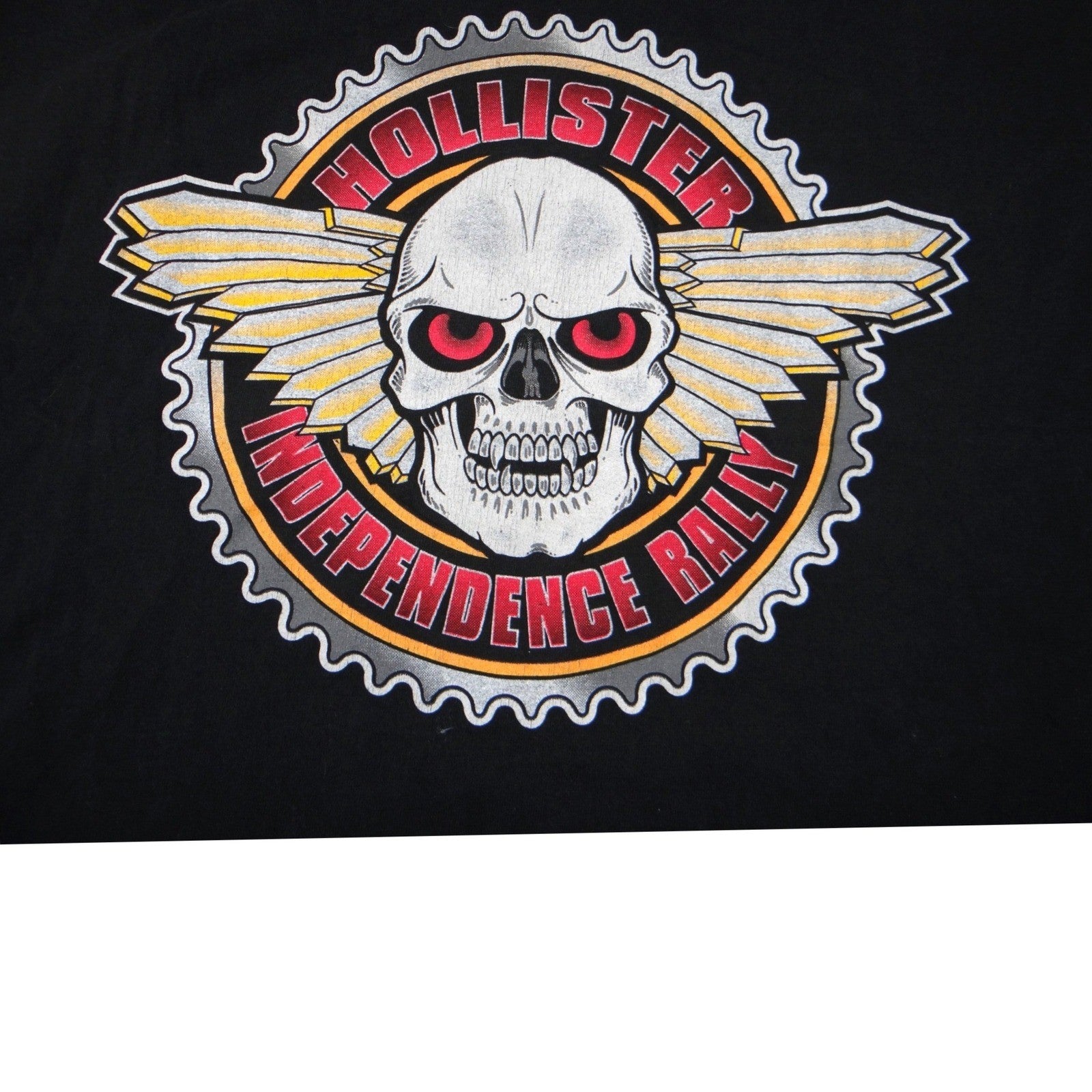 Vintage Hollister Independence Rally 1999 Skull Wings Graphic TShirt XL Black