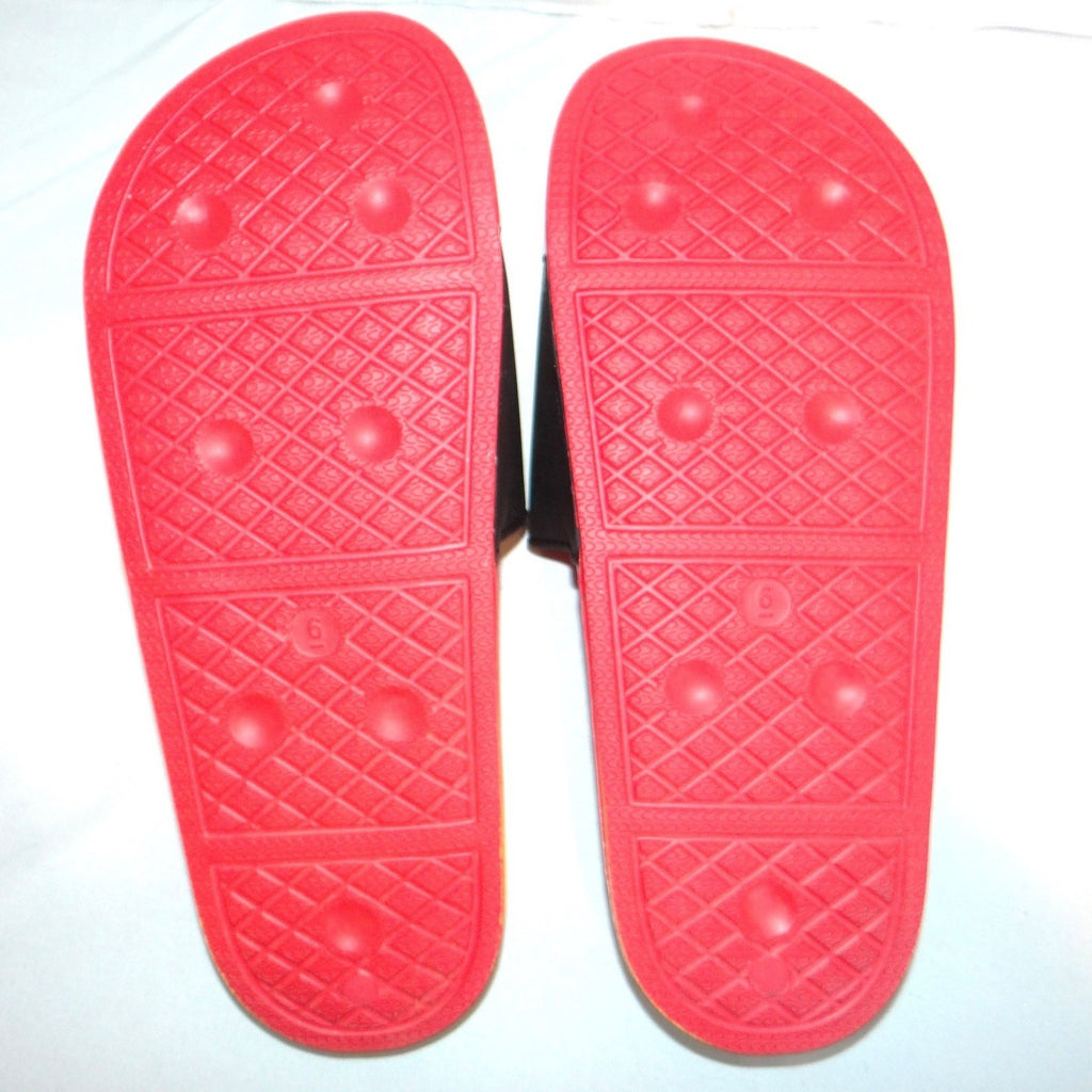 Wonder Nation Womens Red Yellow Ombre Slide Sandals Multicolor 3D Dots Size 6