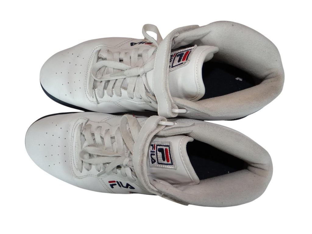 Fila Men's White High-Top Sneakers with Red and Navy Accents