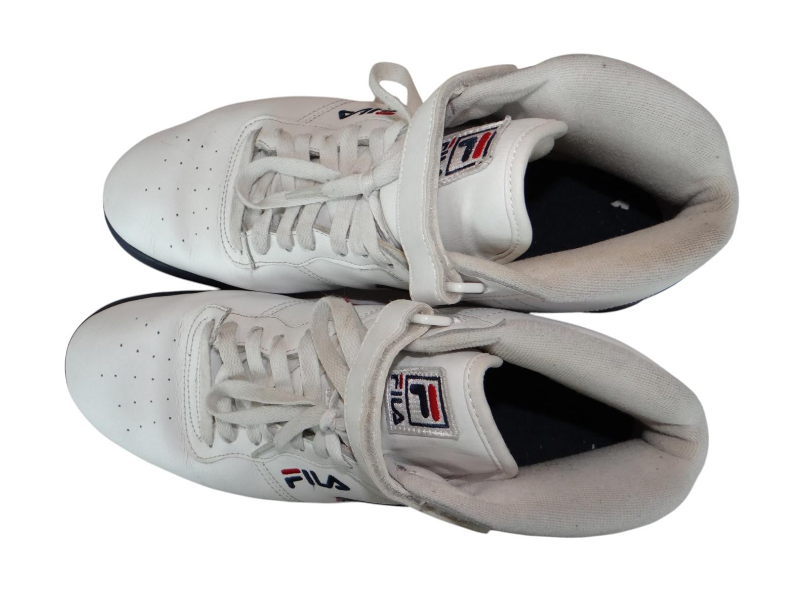 Fila Men's White High-Top Sneakers with Red and Navy Accents