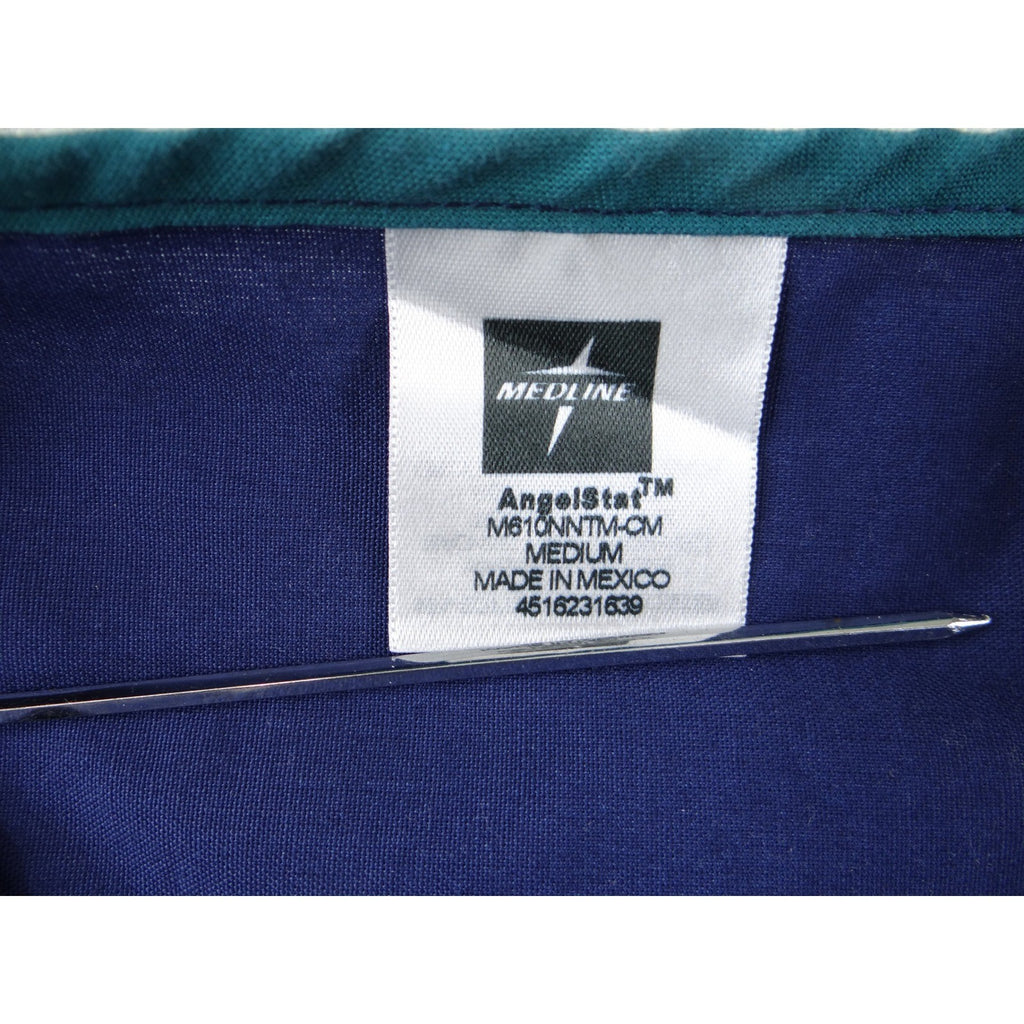 Medline AngelStat Navy Blue V-Neck Scrub Tops Lot of 2 Medium