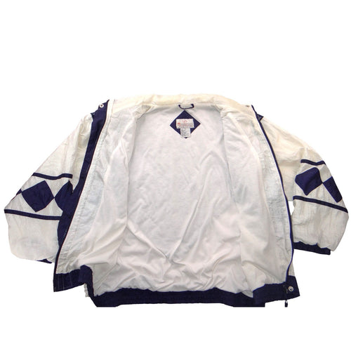 Active Horizon Vintage Windbreaker Jacket Navy White Quilted Colorblock XL