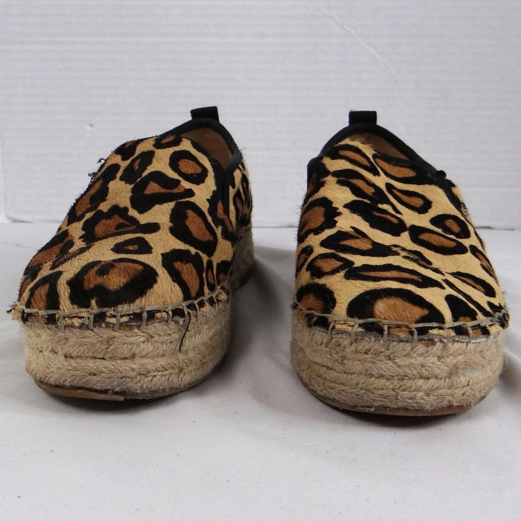 Sam Edelman Women Leopard Print Calf Hair Platform Espadrille Slip On Shoes 8