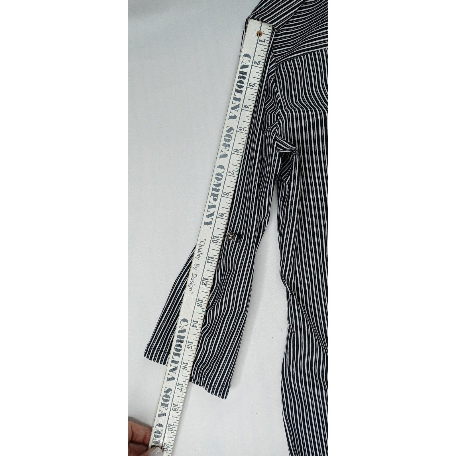 Mile Gabrielle Striped Shirt Dress Button Down Roll Sleeves Midi Womens Sz Small