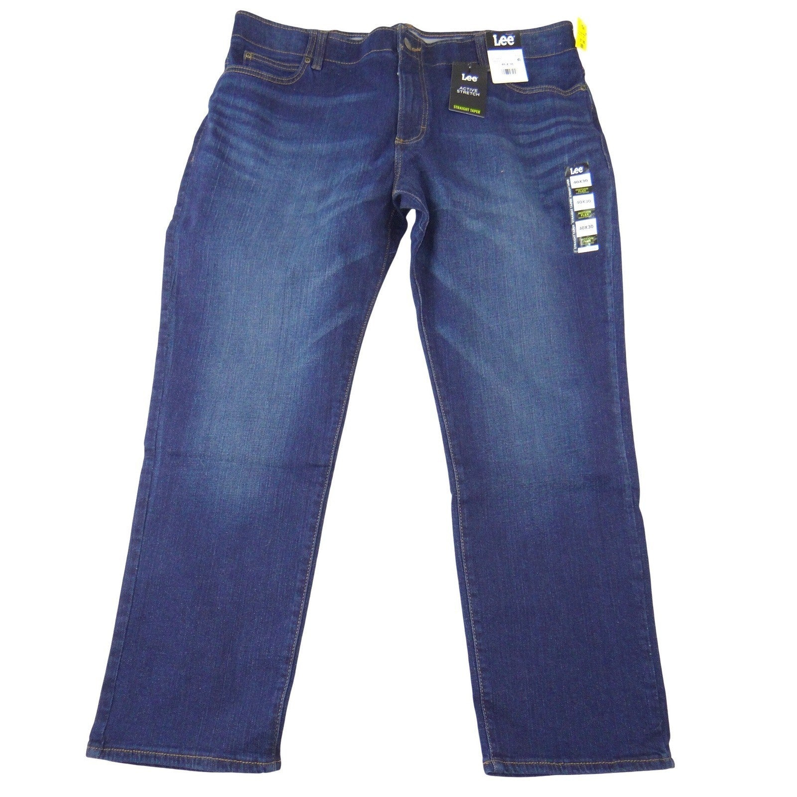 NWT-Lee Mens Active Stretch Straight Taper Jeans Dark Wash 40x30 Motion Flex