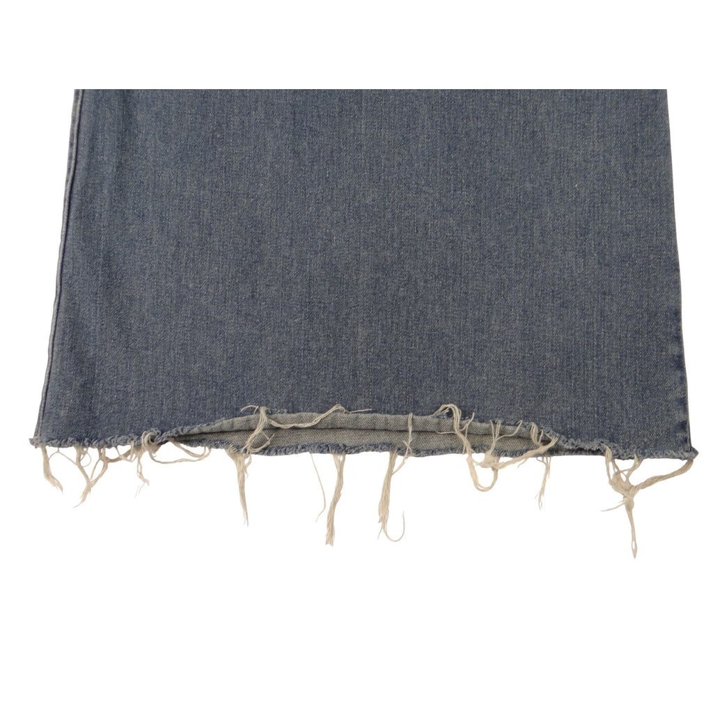 Y2K inspired Extreme Wide Leg Denim Jeans Cropped Raw Hem On Trend