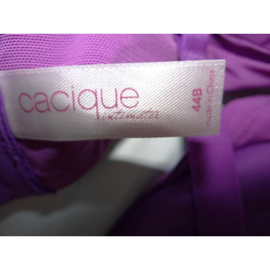Cacique Intimates Purple Satin Black Lace Underwire Bra 44B Lane Bryant