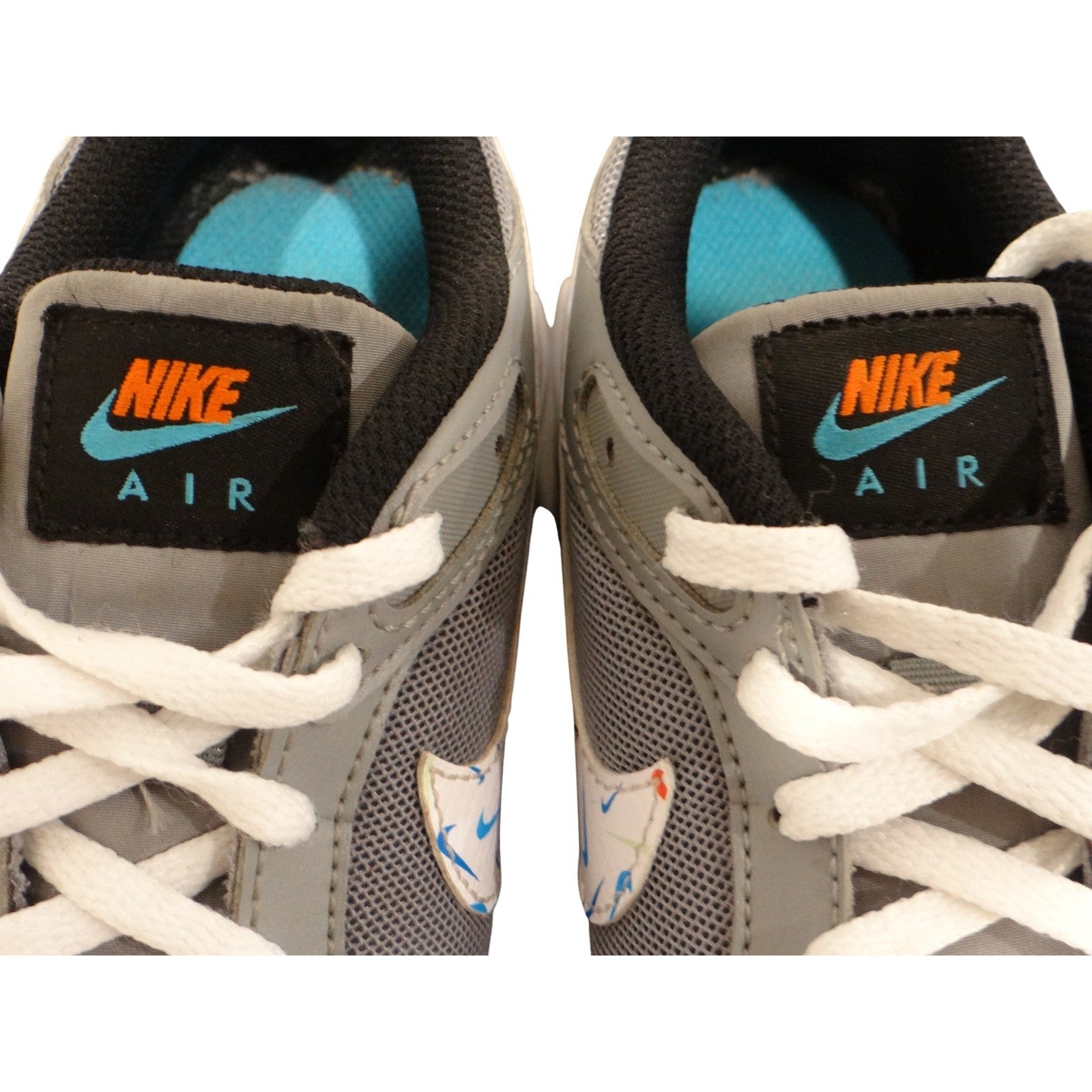 Nike Air Max Kids 4.5Y Youth Gray Black White Multi Swoosh Sneakers DM7592
