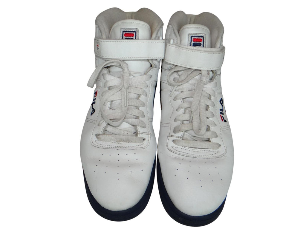 Fila Men's White High-Top Sneakers with Red and Navy Accents