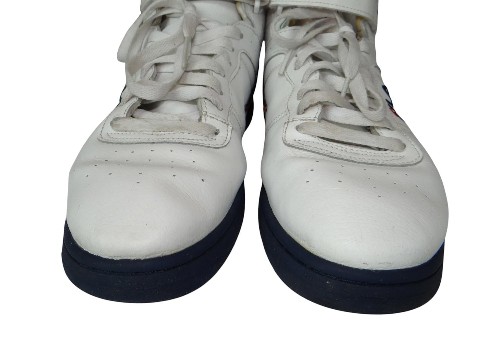 Fila Men's White High-Top Sneakers with Red and Navy Accents