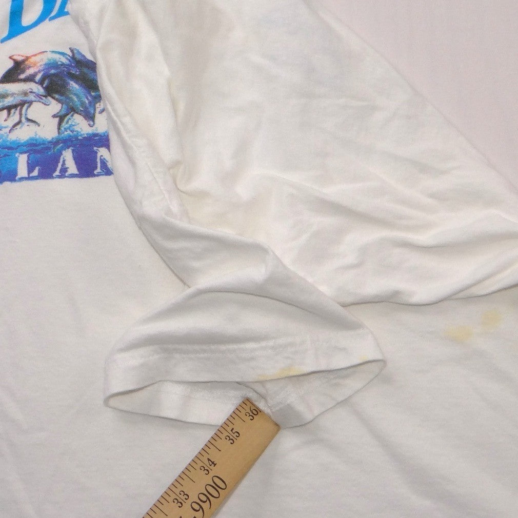 Vintage Bahamas Island Hoppers Dolphin Graphic T-Shirt White XL Tropical Tees