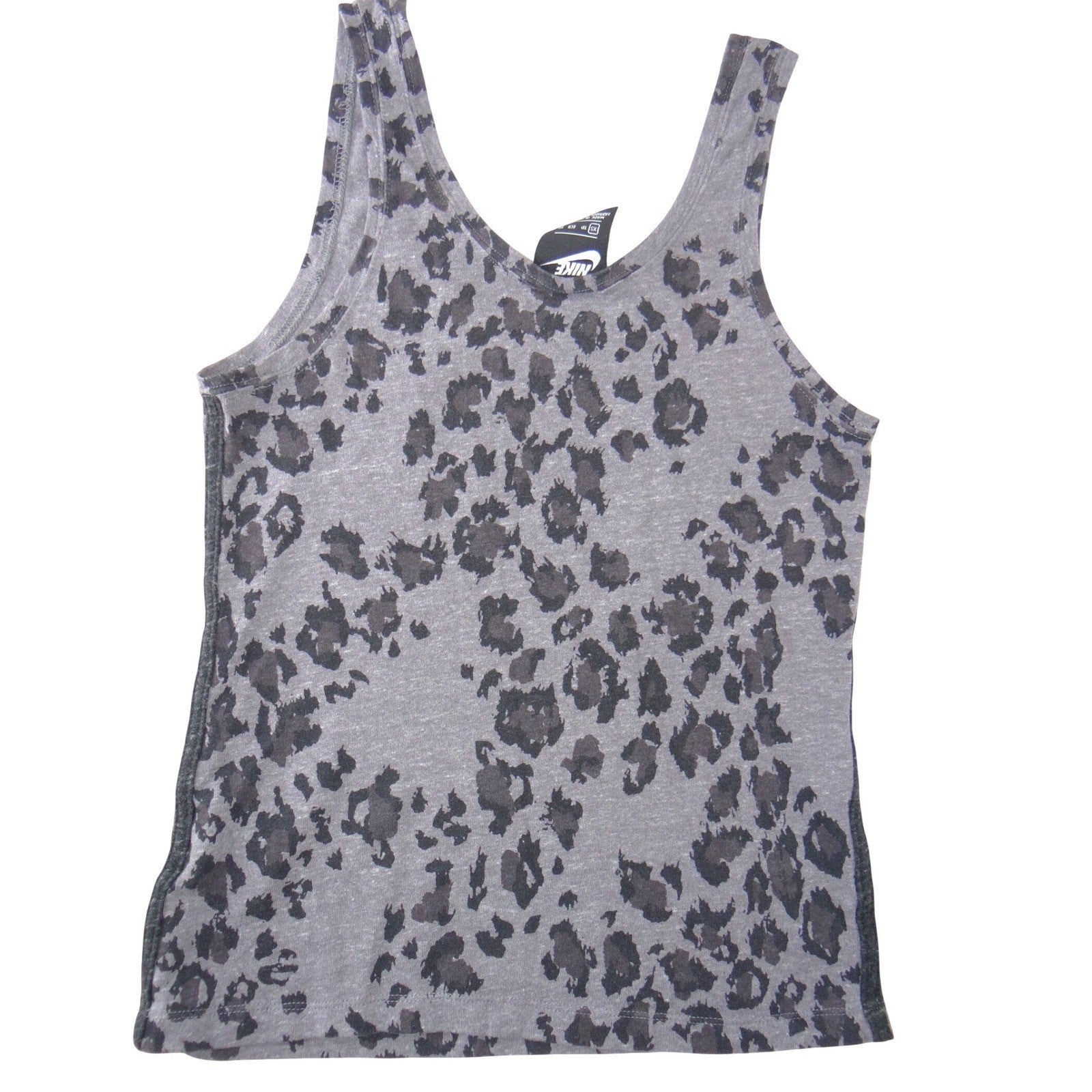 Nike Sportswear Womens Grey Leopard Print Logo Tank Top XS