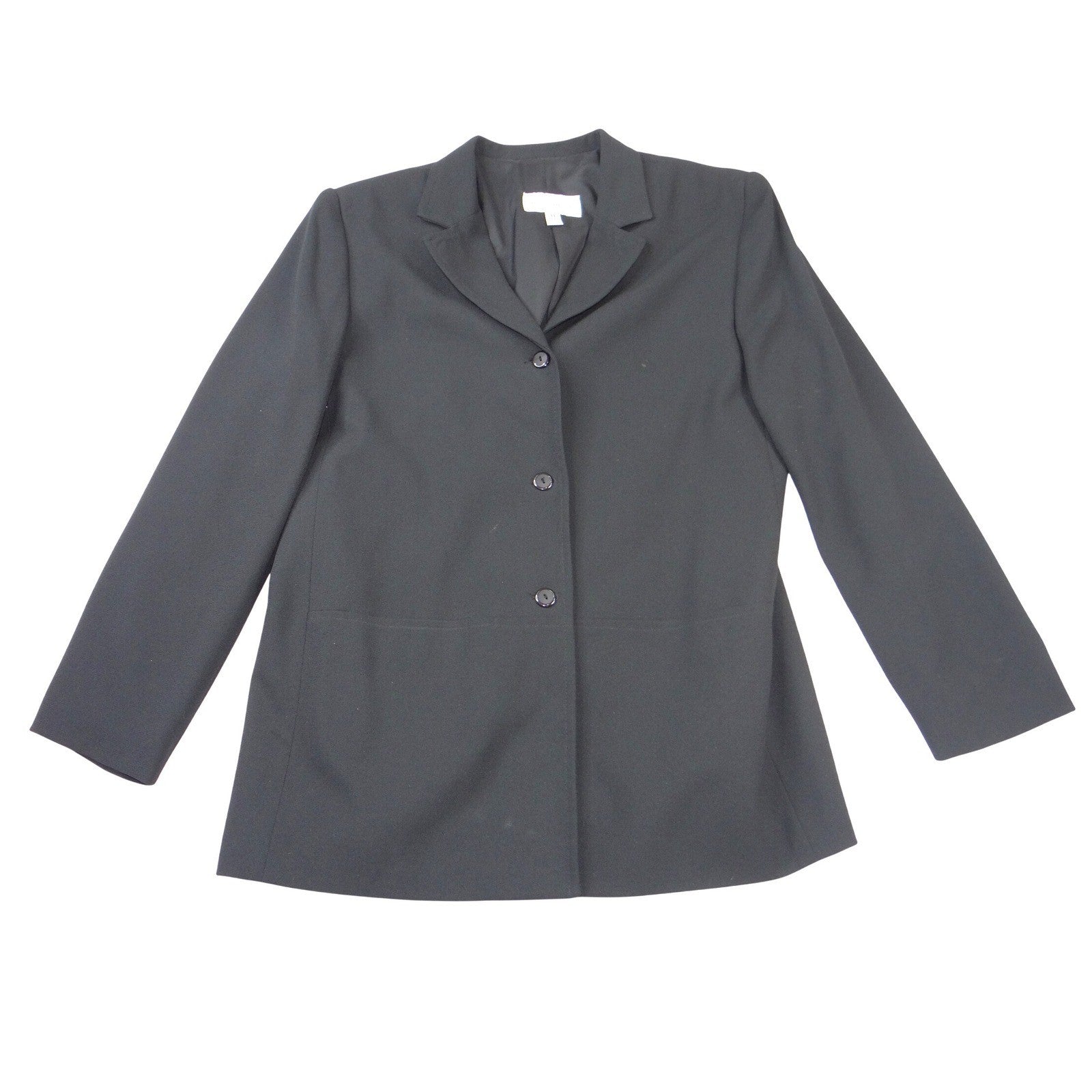 Sport Collection Womens Black 3 Button Blazer Jacket Size 14 Made in Canada