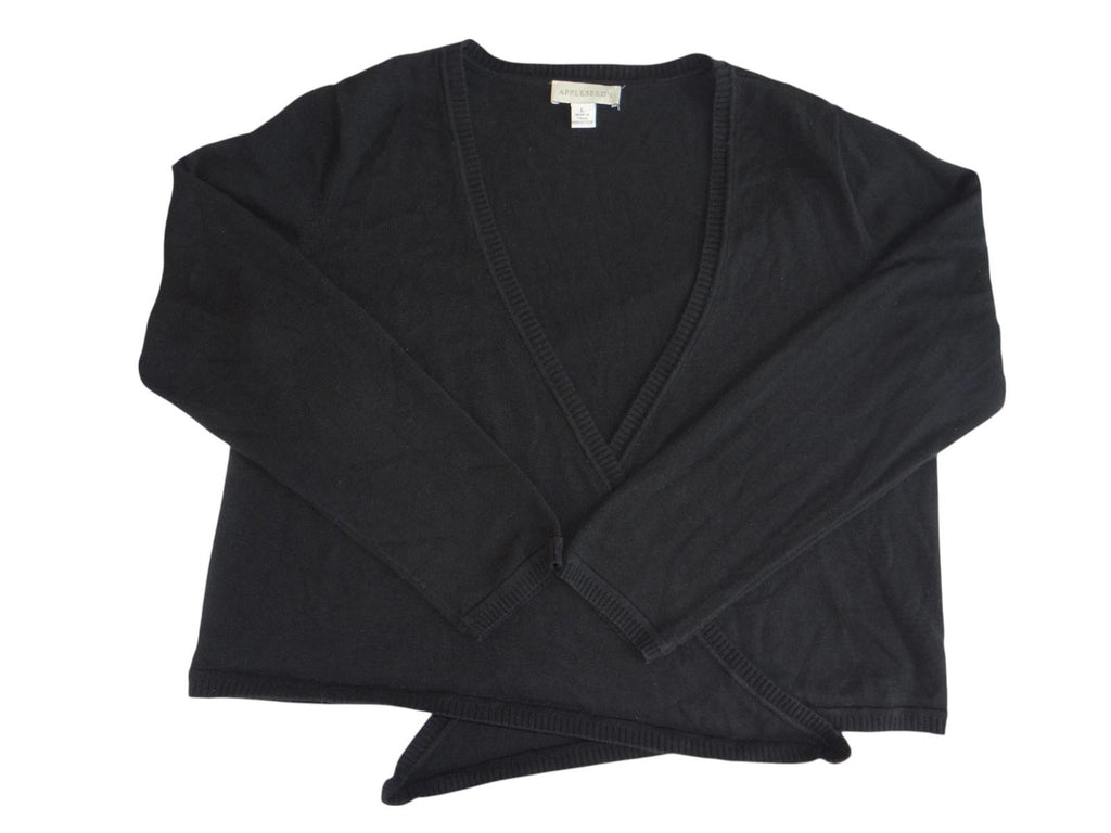 Appleseed's Women's Black Cardigan Sweater - Size L