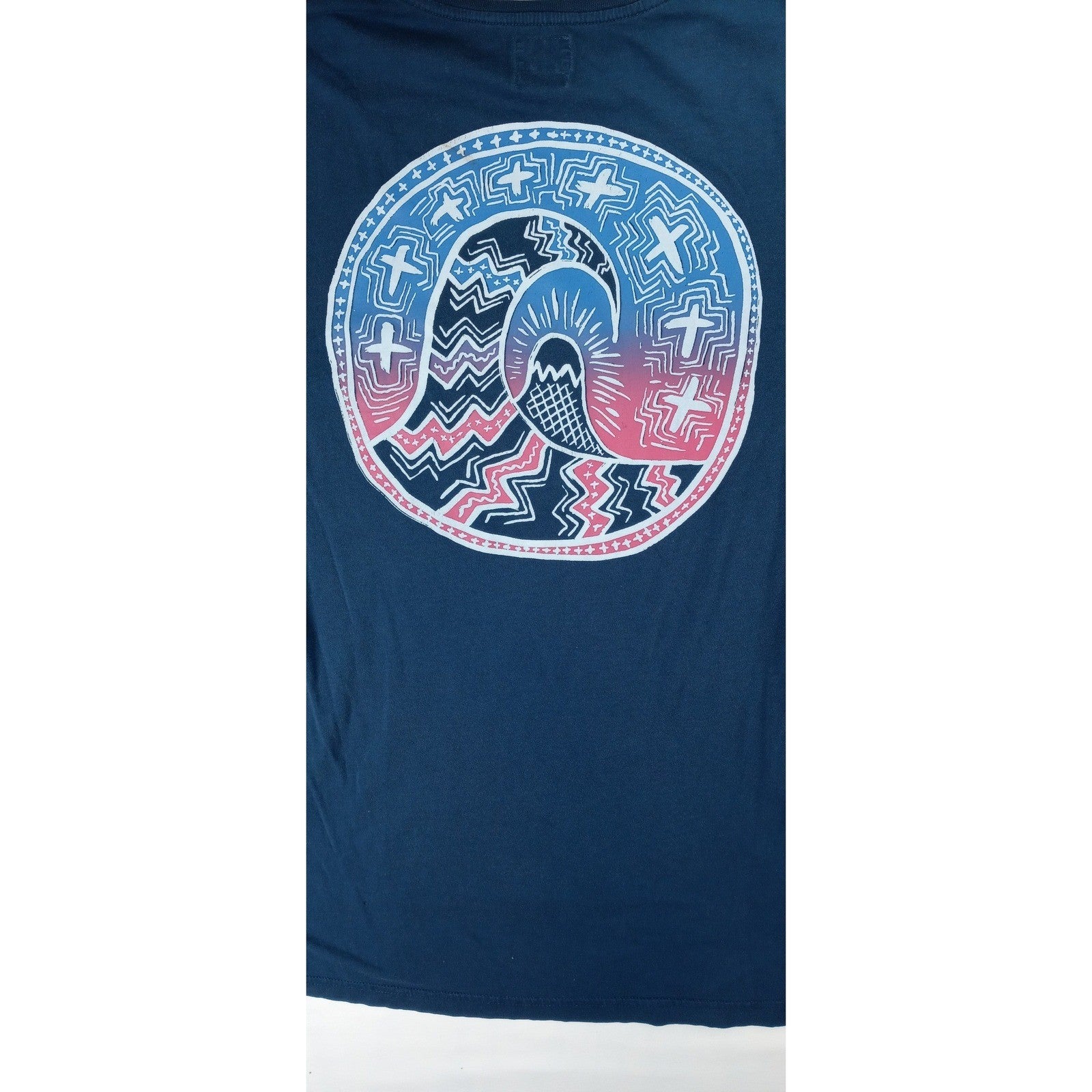 Quiksilver Women's Navy Blue Graphic T-Shirt Surf Wave Logo Size L