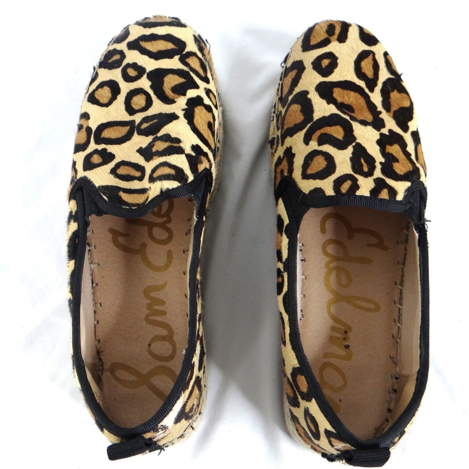 Sam Edelman Women Leopard Print Calf Hair Platform Espadrille Slip On Shoes 8