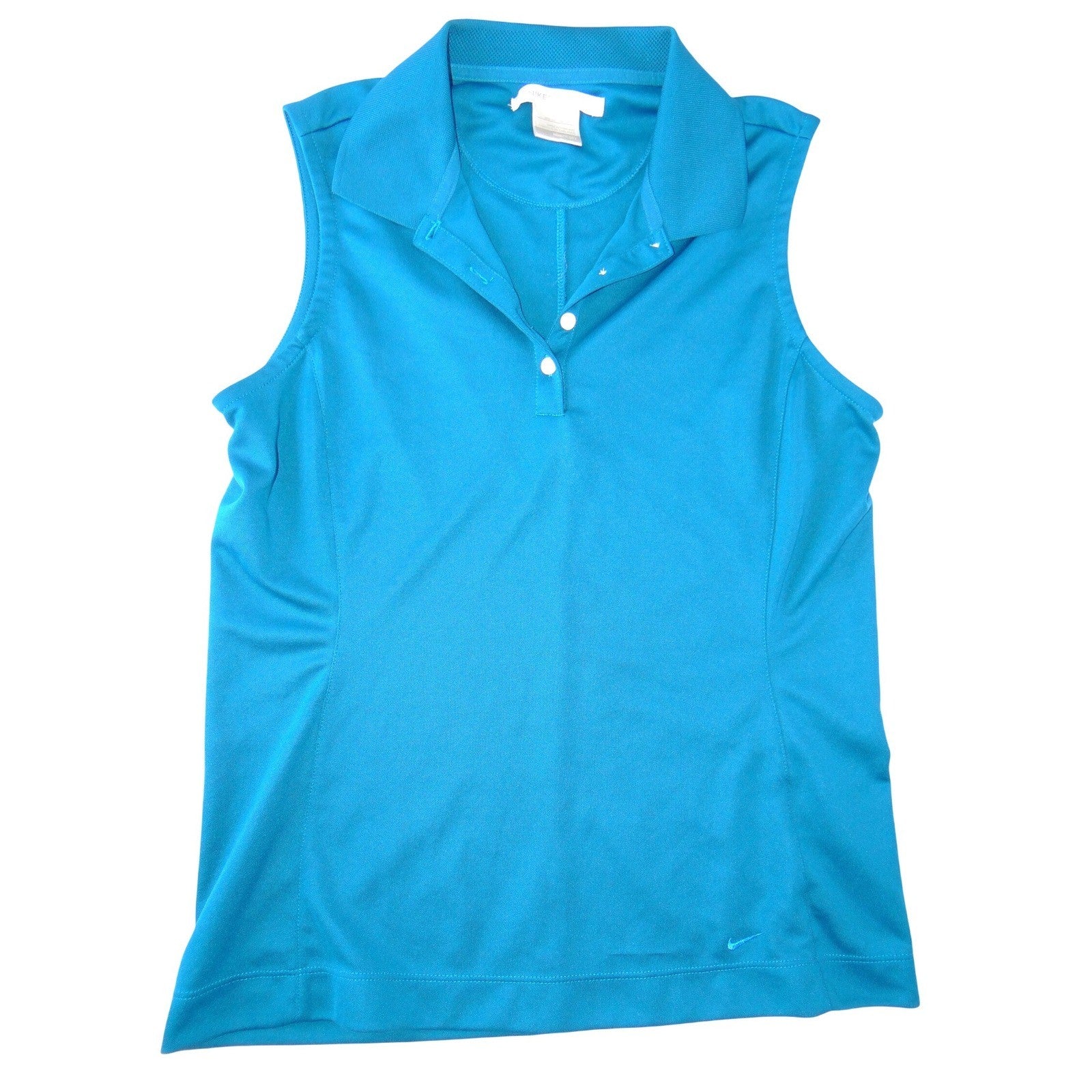 Nike Golf Womens Sleeveless Polo Shirt Teal Blue Fit Dry Medium