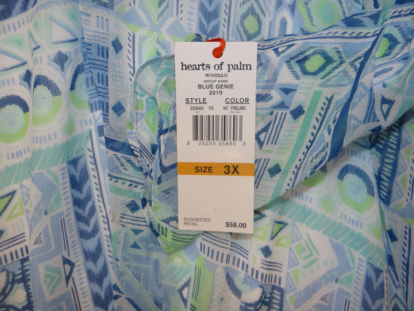 Hearts of Palm Woman Women's Patterned Blouse NWT