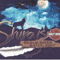 Harley Davidson Sturgis Black Hills Rally 2007 T Shirt Men Large Blue Wolf Moon