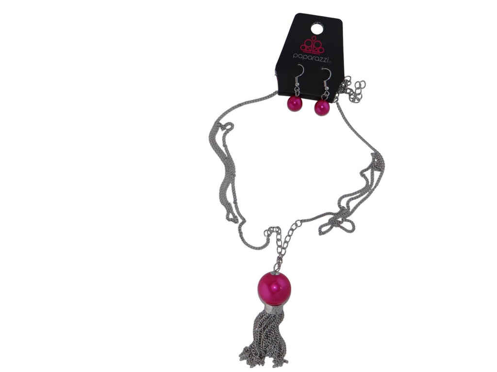Paparazzi Belle of the Ball Pink Necklace and Earring Set