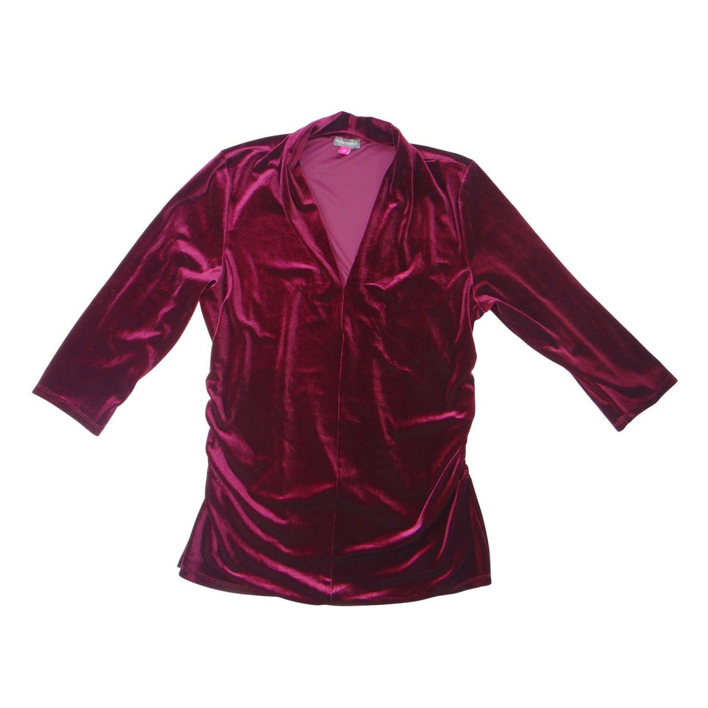 Vince Camuto Burgundy Velvet Ruched Tunic Womens XL