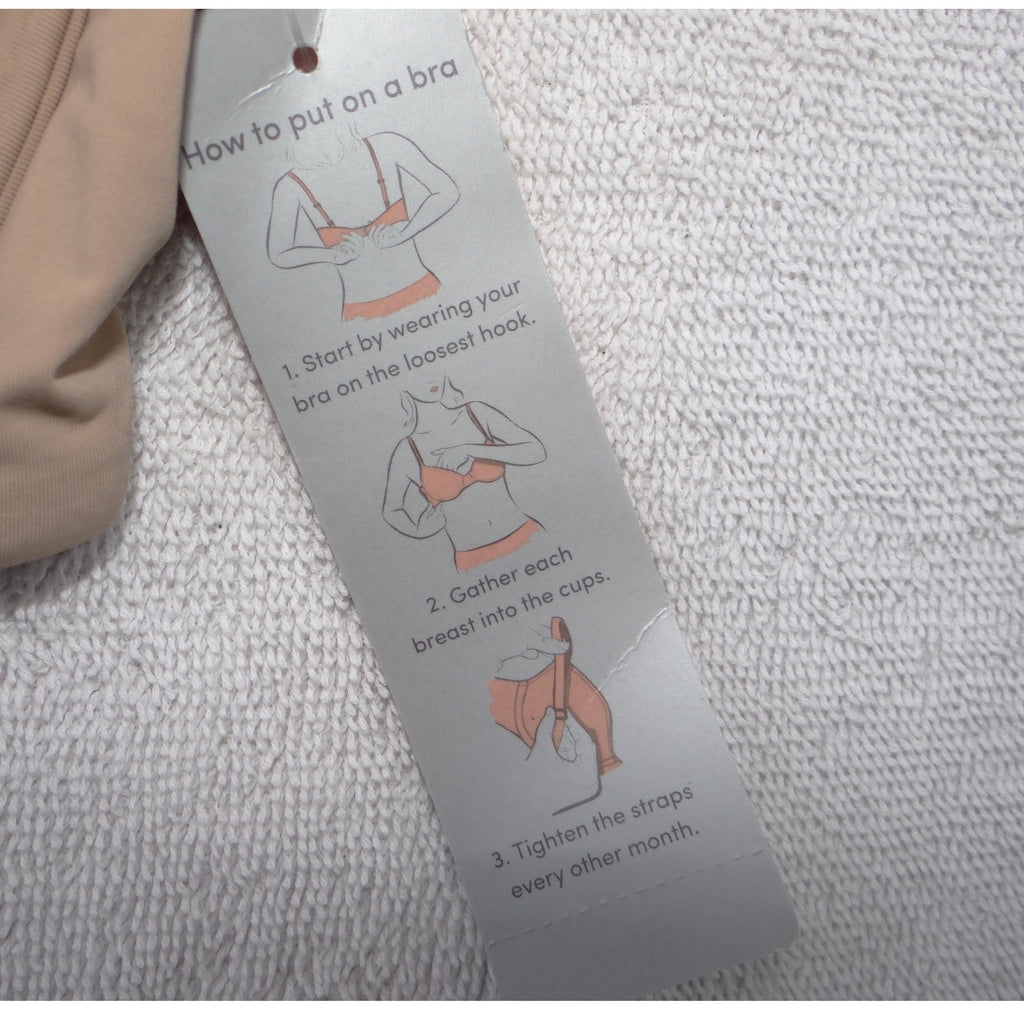 ThirdLove 24/7 Classic T-Shirt Bra Beige Nude Pleated Straps 36A 1/2