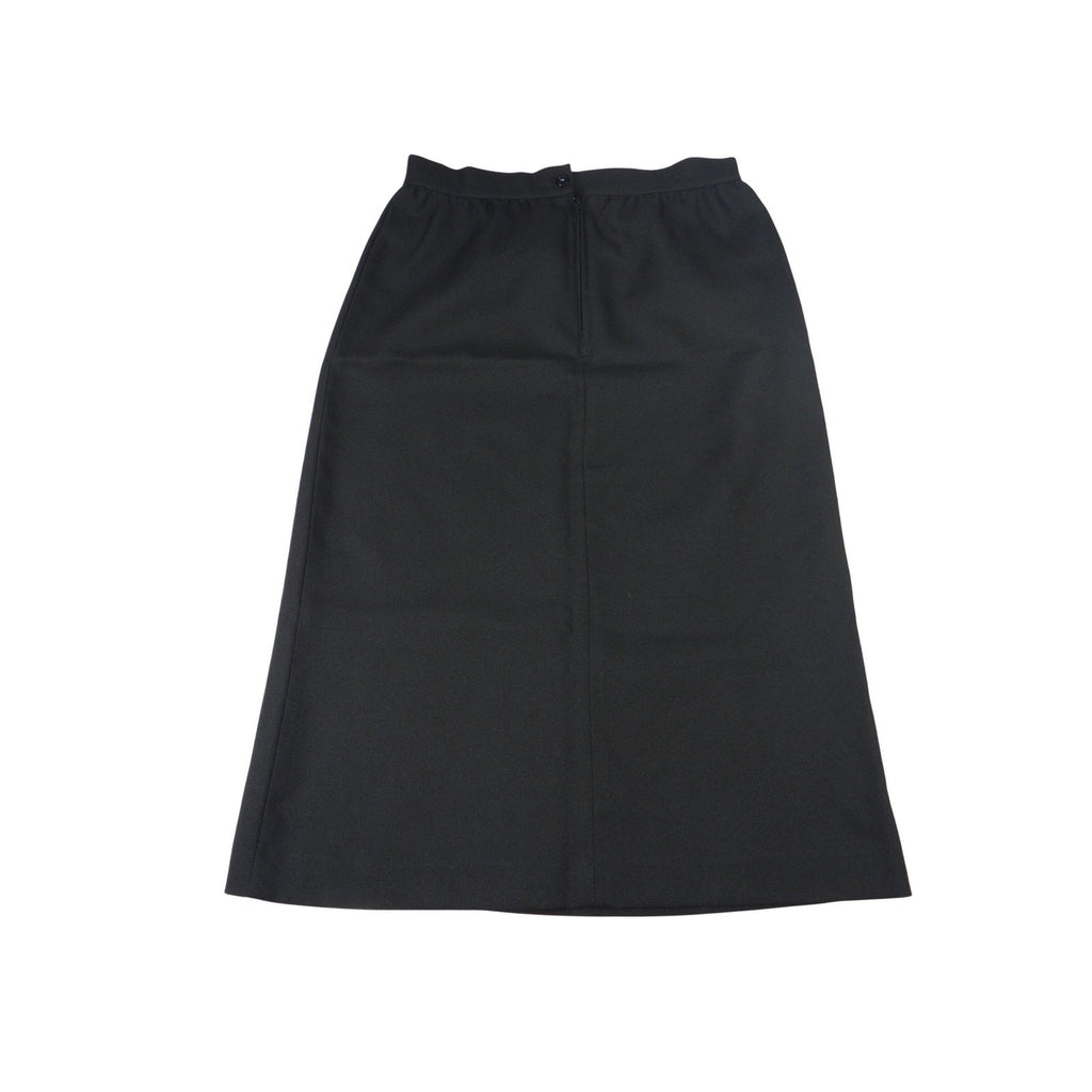 Vintage Black Maxi Skirt Elastic Waist Zipper Back Full Length Size 10