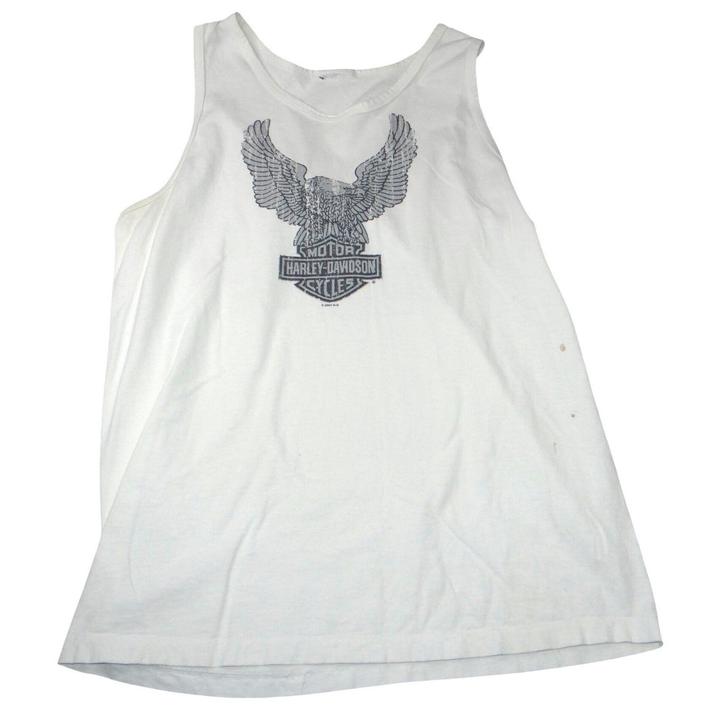 Harley Davidson Motorcycles Eagle Tank Top White Mens Size