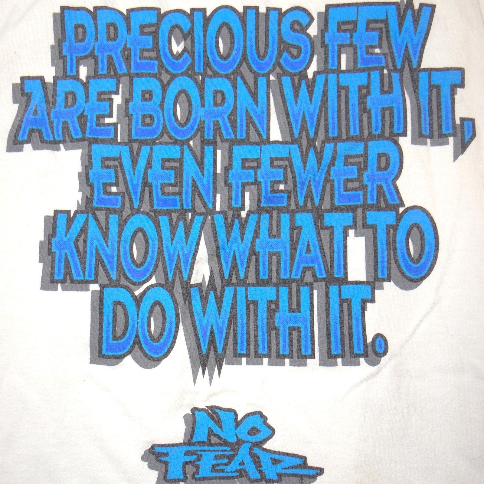 No Fear Vintage 90s Graphic Tank Top Mens XL White Precious Few Born With It
