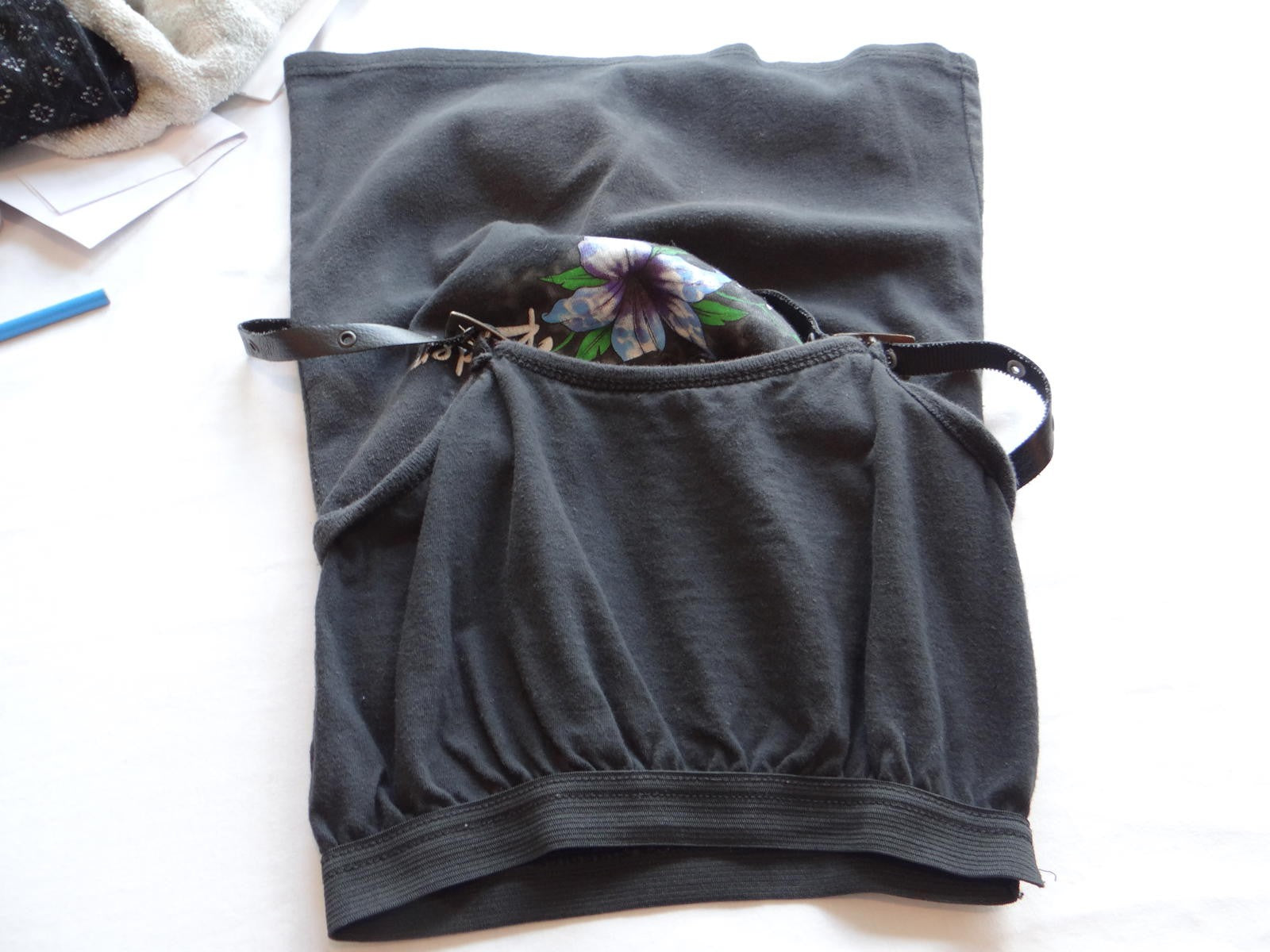 Vintage Black 'Lady Rider' Floral Tank Top w Adjustable Straps by Hot Leathers