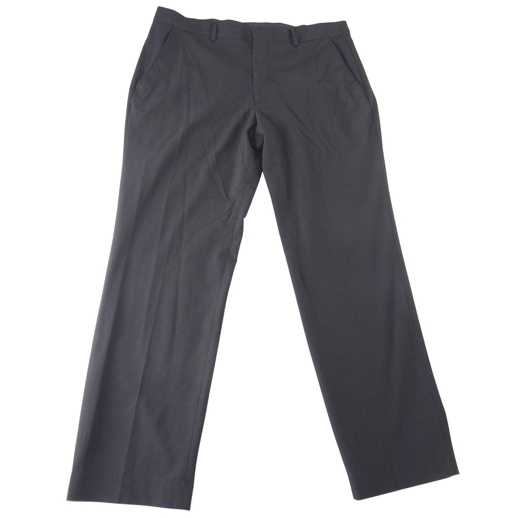 J.Ferrar Mens Slim Fit Dress Pants Black 36x30 Flat Front Stretch Trousers