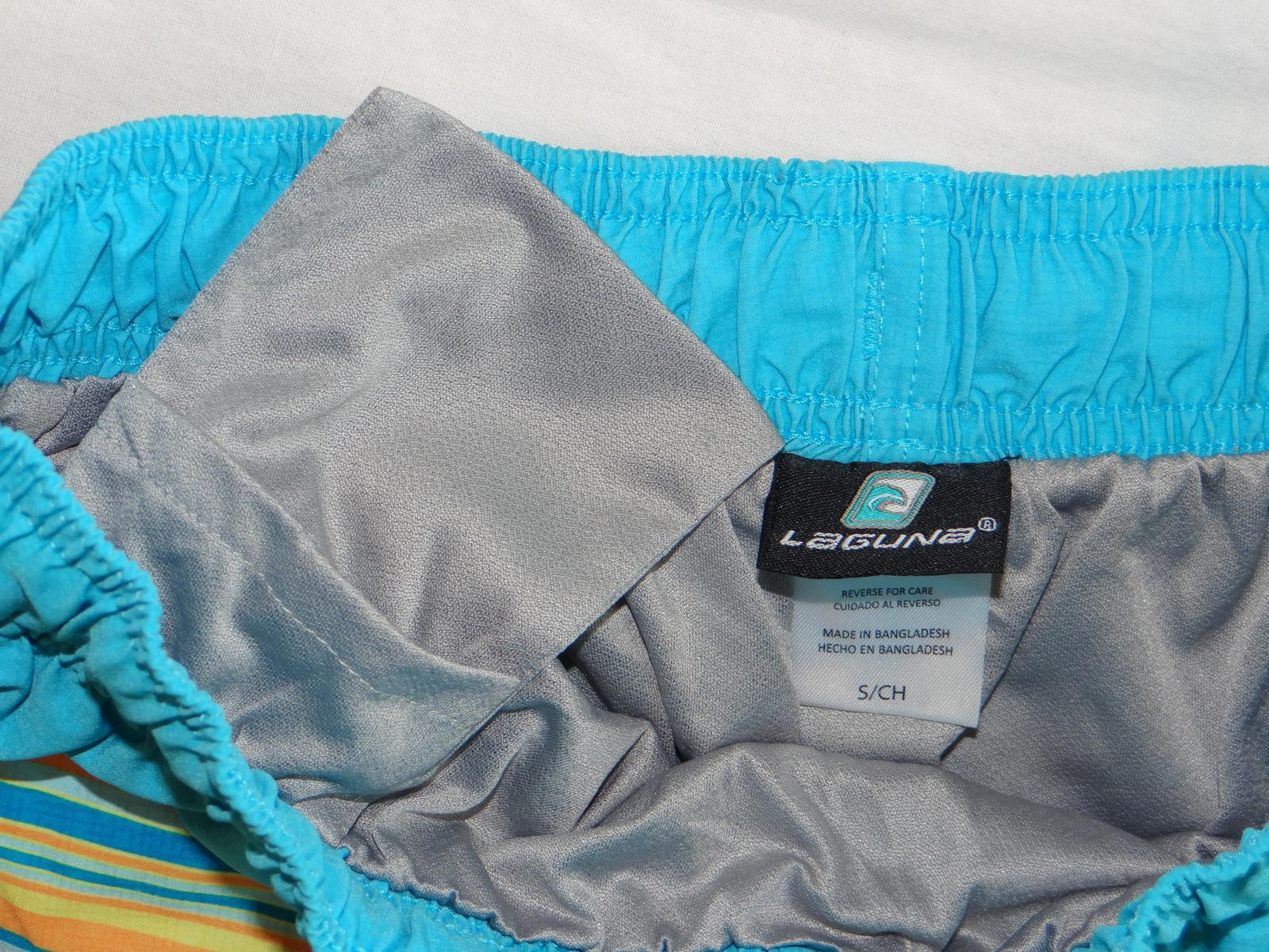 Laguna Men's Beach Shorts - Stylish Stripes in Blue & Gray