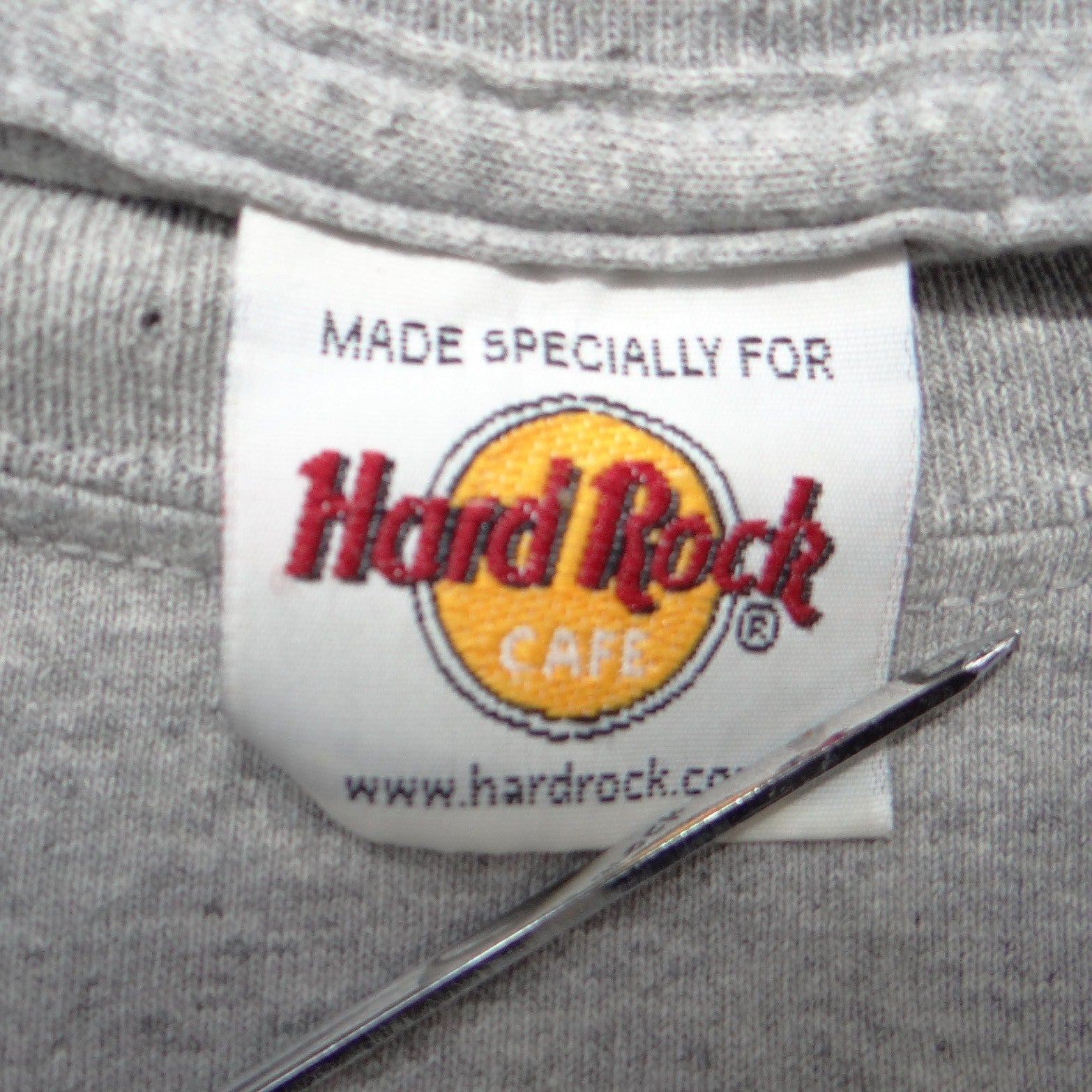 Hard Rock Cafe Cayman Islands Graphic Cropped T-Shirt Gray Women XL Boxy Raw Hem