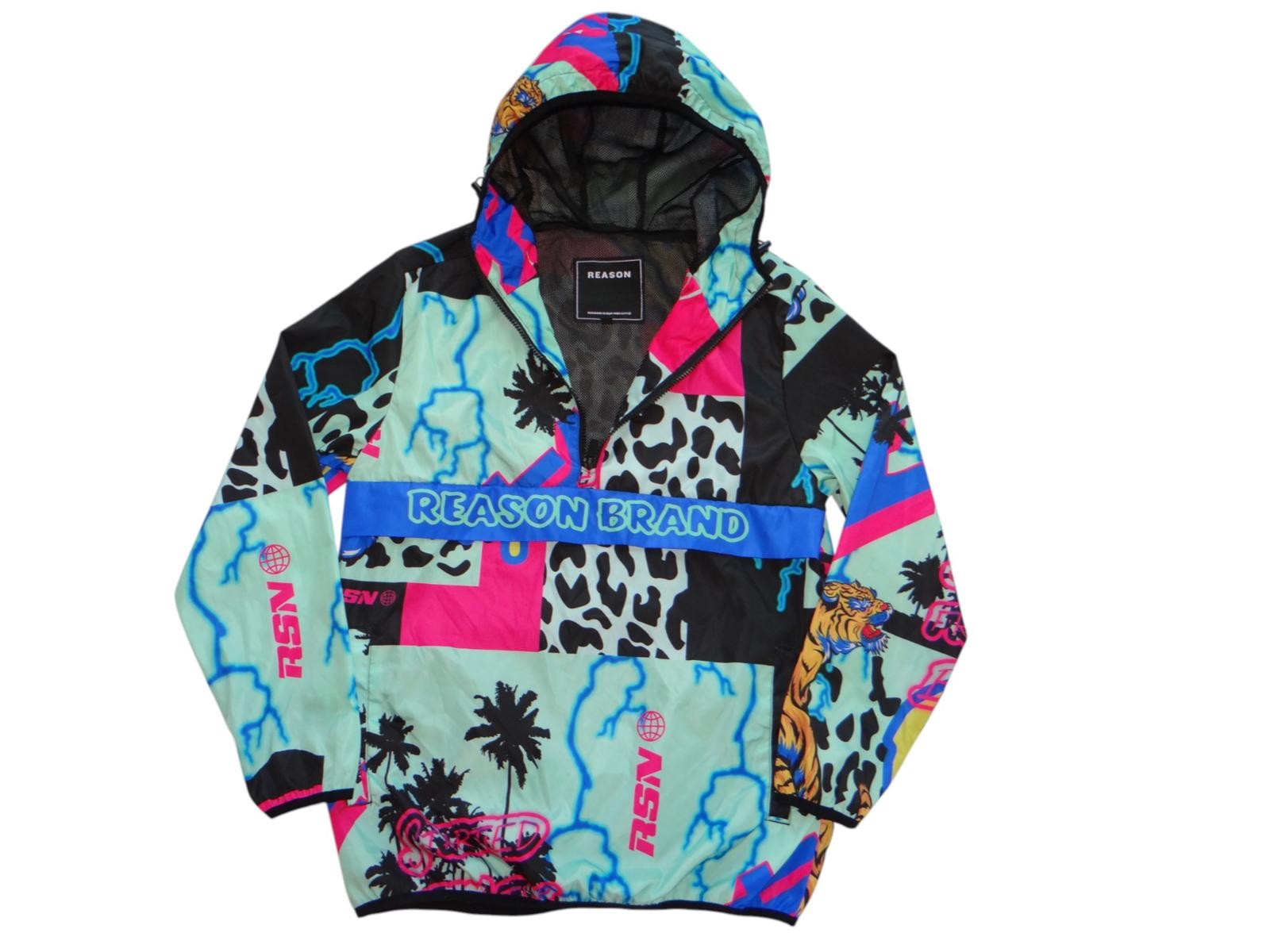 Reason Brand Colorful Windbreaker Jacket - Vintage Style