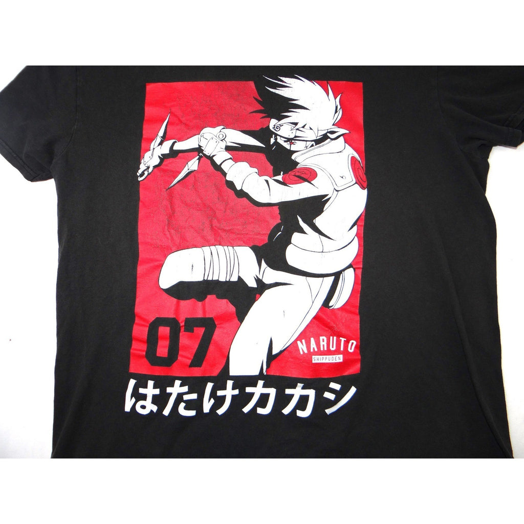 Naruto Shippuden Kakashi 07 Graphic T Shirt Black Size L Anime Manga