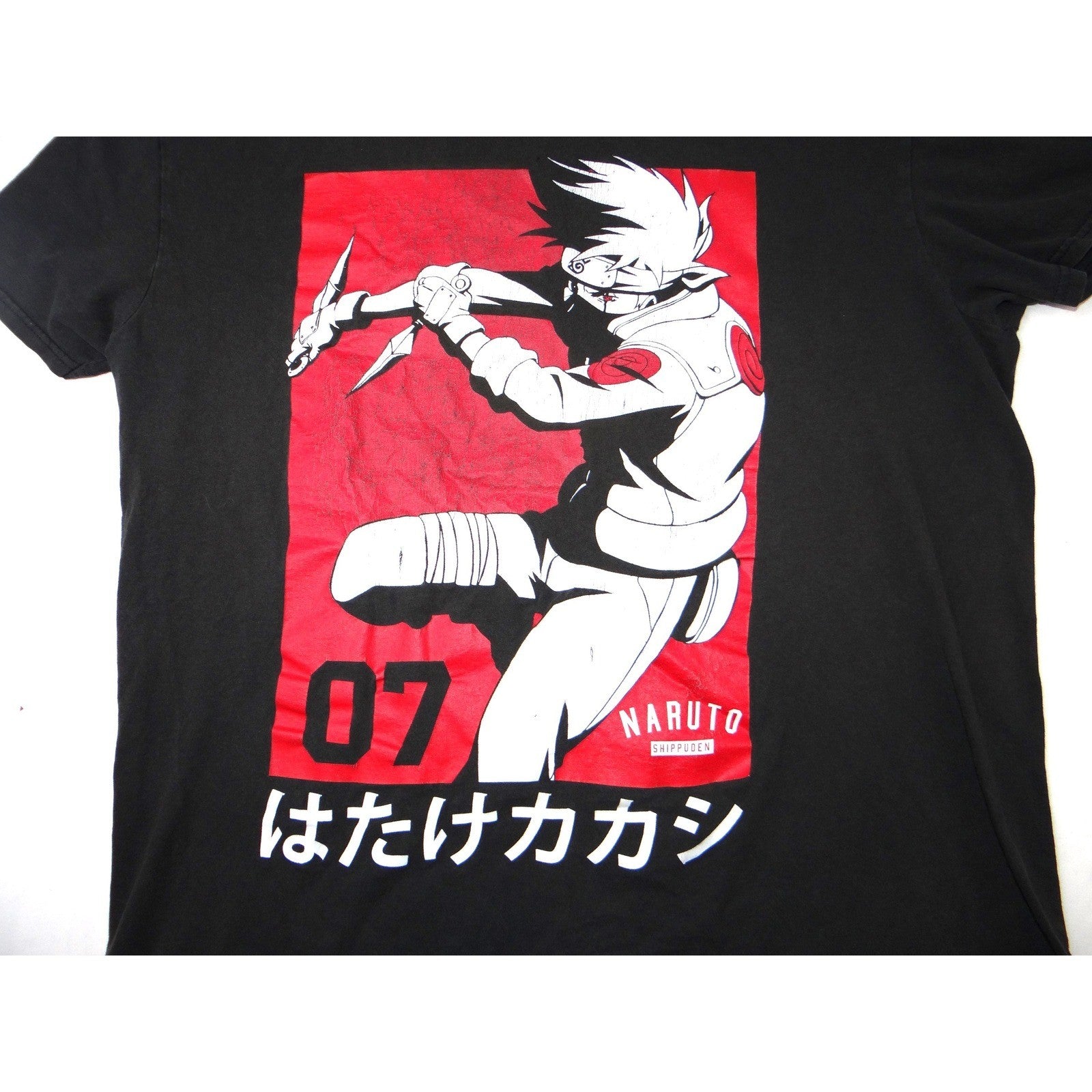 Naruto Shippuden Kakashi 07 Graphic T Shirt Black Size L Anime Manga
