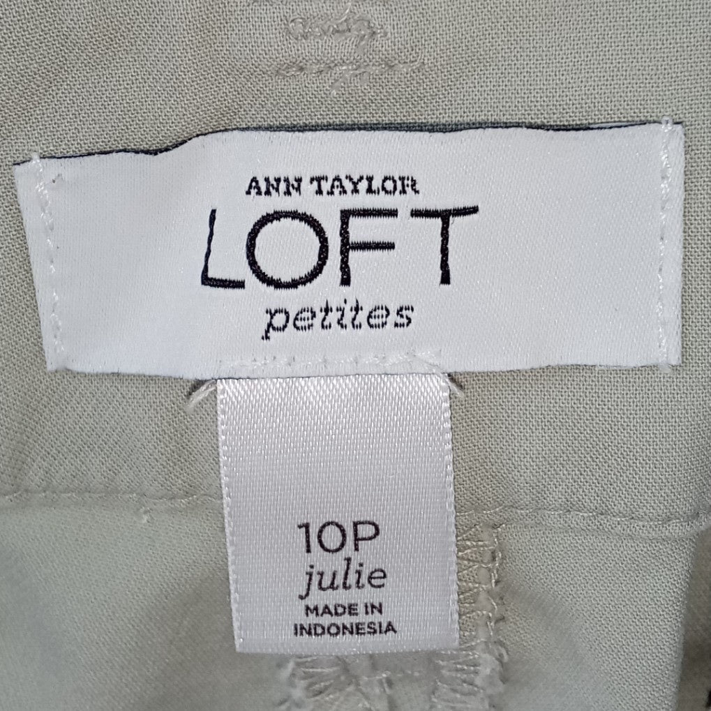 Ann Taylor LOFT Petites Julie Crop Pants Light Khaki Stone Size 10P