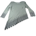 Vintage Cattiva New York Womens Mint Green Lace Trim AsymmetricalTop Sz 14