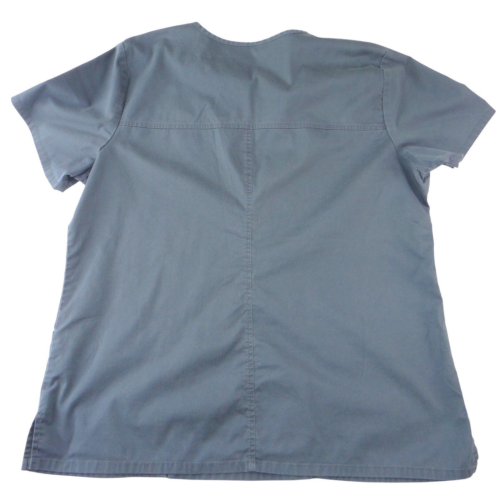 Cherokee Workwear Womens V-Neck Scrub Top Dark Gray Pockets Size XL