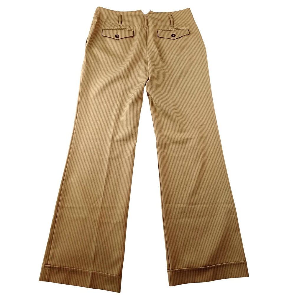 Y2K A. Byer Womens Tan Brown Pinstripe Wide Leg Dress Pants Trouser Size 9