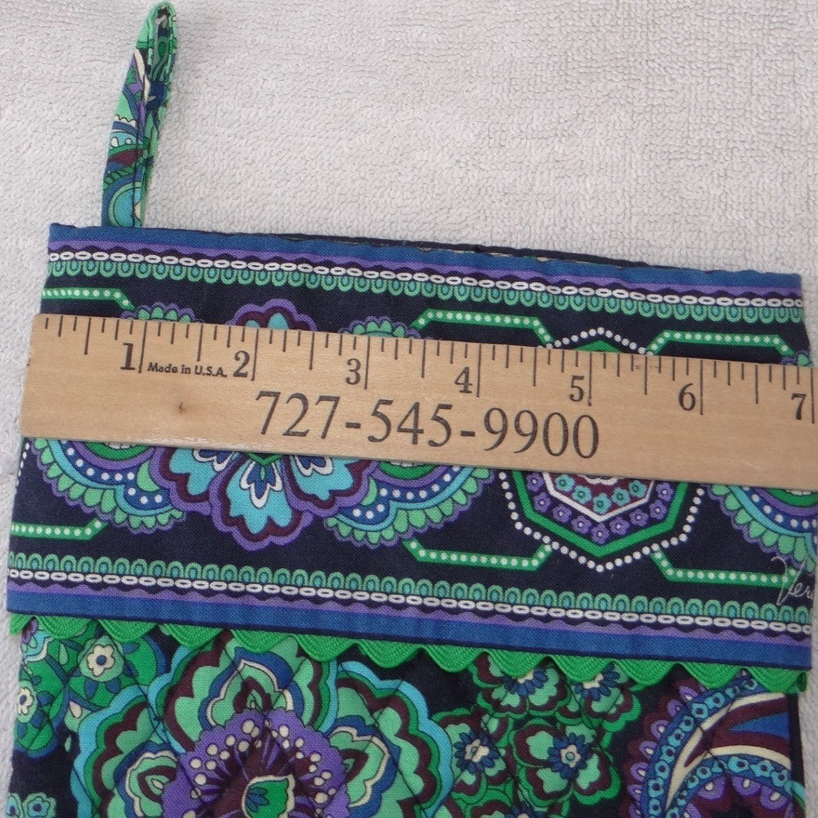 Vera Bradley Quilted Christmas Stocking Provencal Blue Green Purple Paisley