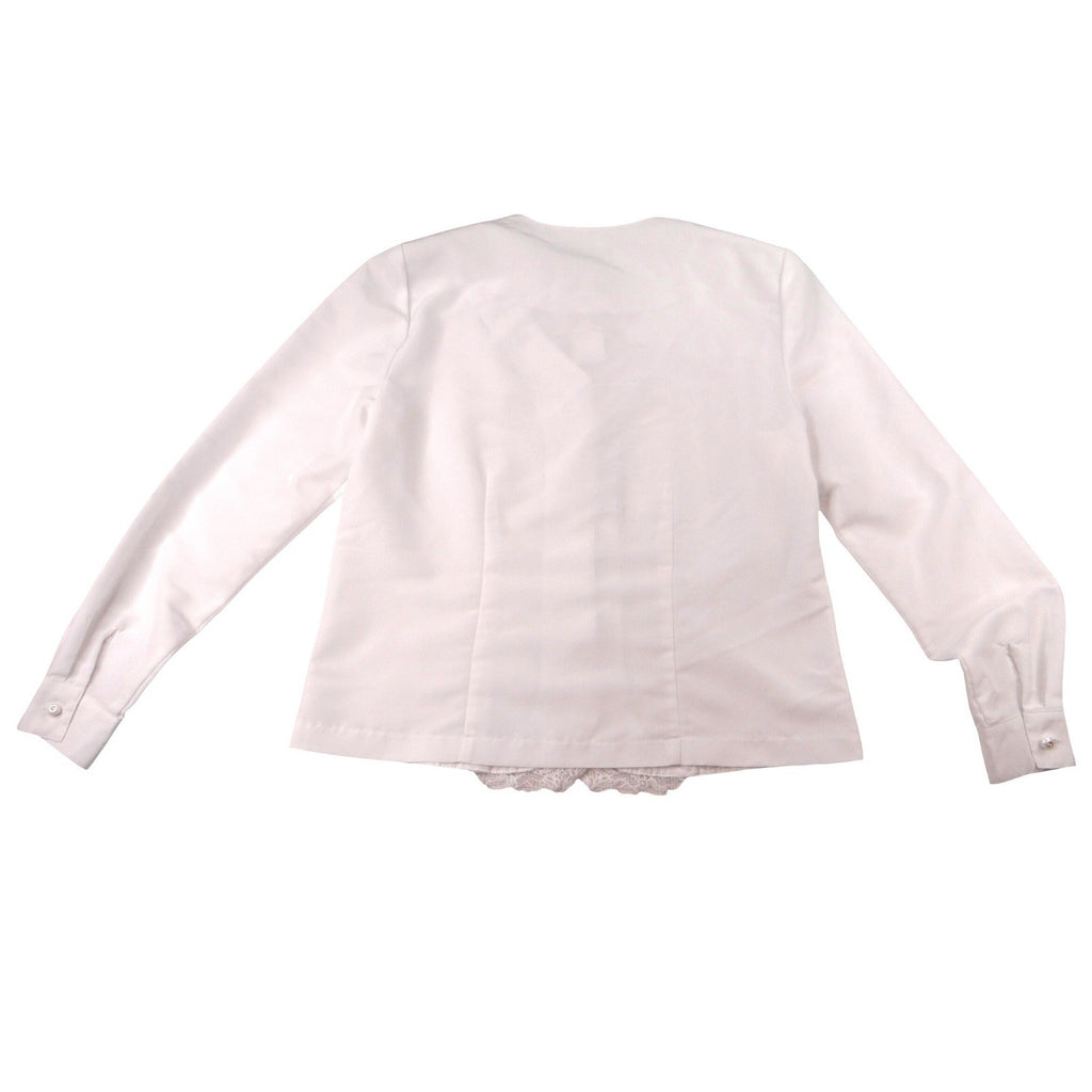 Vintage Kathie Lee Collection Womens Small White Lace Trim Button Front Blouse